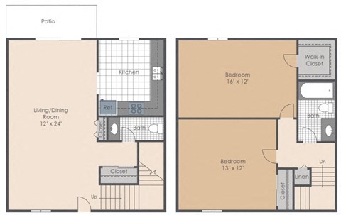 a floor plan of a 1 bedroom apartment